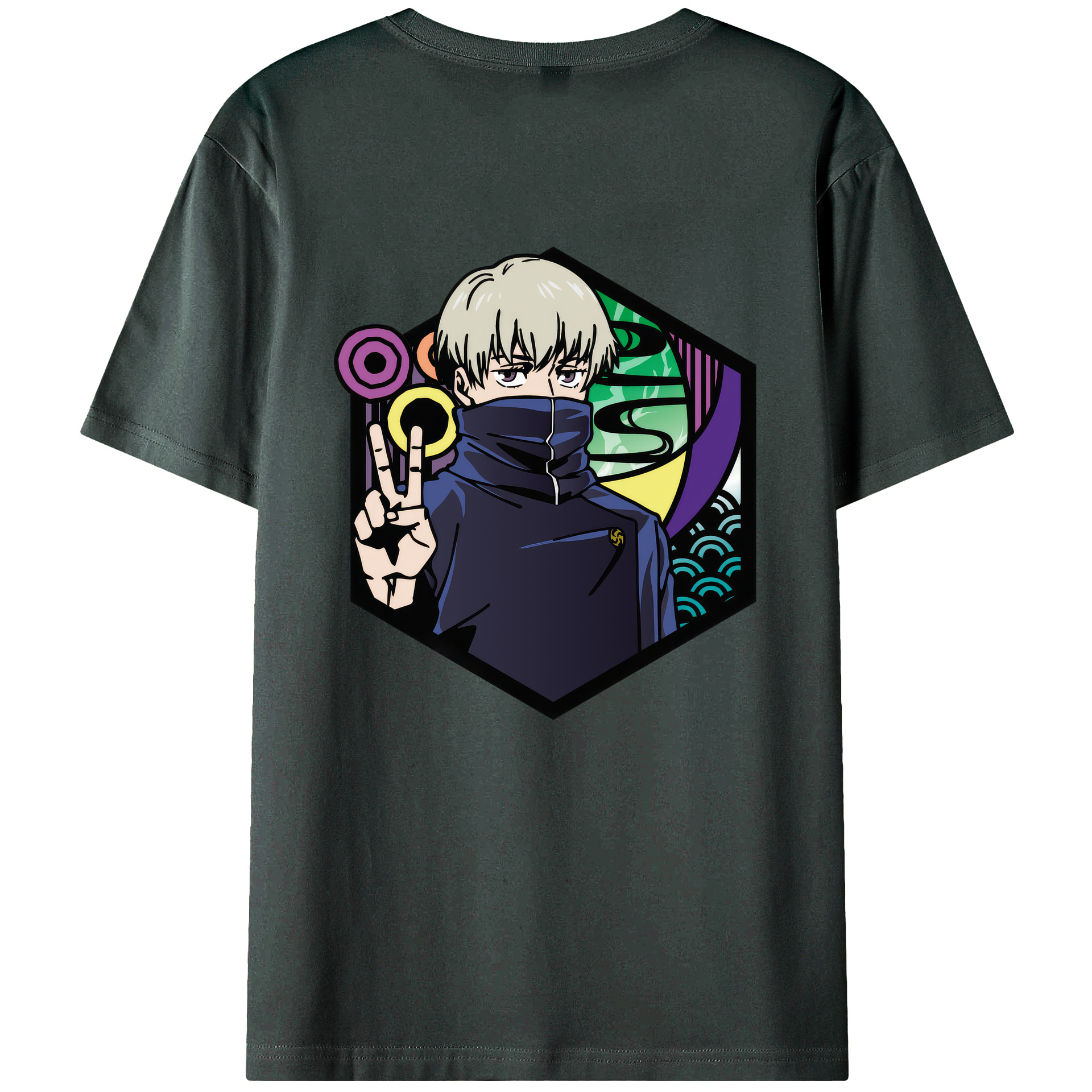 （画像用） 呪術廻戦 Jujutsu Kaisen 綿100％ メンズ半袖Tシャツ（バックプリント） 通気性